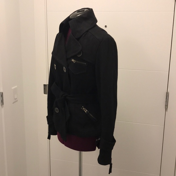 Spoom Wool Blend Military Style Pea Coat - Picture 2 of 8